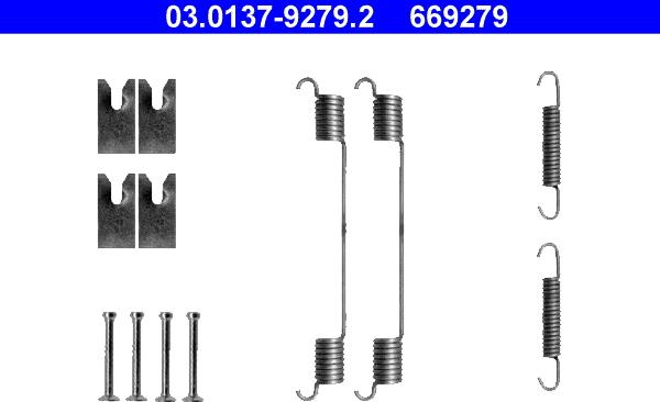 ATE 03.0137-9279.2 - Kit accessori, Ganasce freno autozon.pro