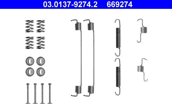 ATE 03.0137-9274.2 - Kit accessori, Ganasce freno autozon.pro