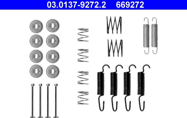 ATE 03.0137-9272.2 - Kit accessori, Ganasce freno stazionamento autozon.pro