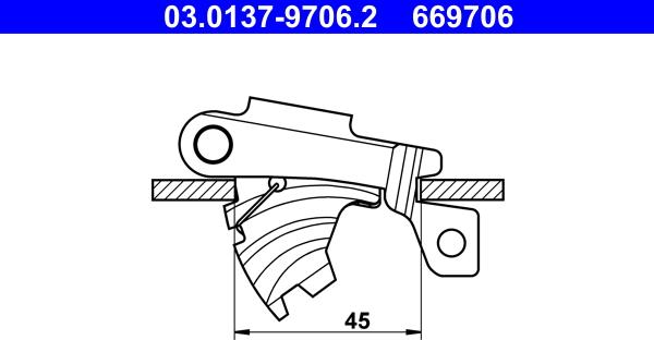 ATE 03.0137-9706.2 - Kit accessori, Ganasce freno stazionamento autozon.pro