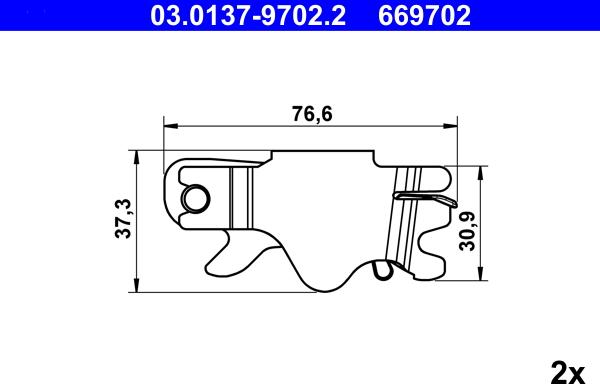 ATE 03.0137-9702.2 - Kit accessori, Ganasce freno stazionamento autozon.pro