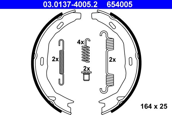 ATE 03.0137-4005.2 - Kit ganasce, Freno stazionamento autozon.pro