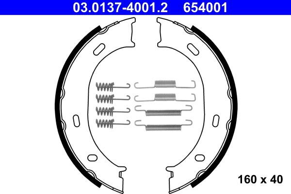 ATE 03.0137-4001.2 - Kit ganasce, Freno stazionamento autozon.pro