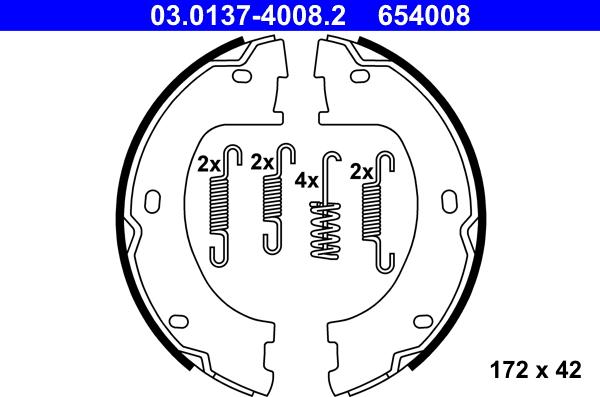 ATE 03.0137-4008.2 - Kit ganasce, Freno stazionamento autozon.pro