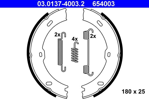 ATE 03.0137-4003.2 - Kit ganasce, Freno stazionamento autozon.pro