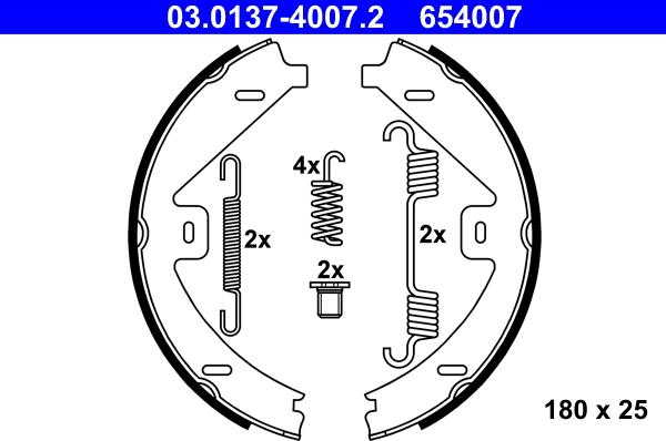 ATE 03.0137-4007.2 - Kit ganasce, Freno stazionamento autozon.pro