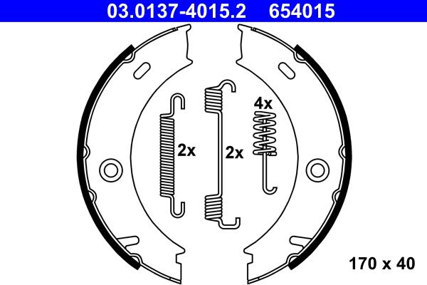 ATE 03.0137-4015.2 - Kit ganasce, Freno stazionamento autozon.pro