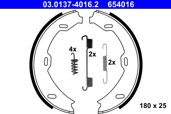 ATE 03.0137-4016.2 - Kit ganasce, Freno stazionamento autozon.pro