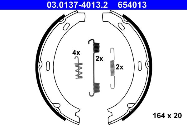 ATE 03.0137-4013.2 - Kit ganasce, Freno stazionamento autozon.pro