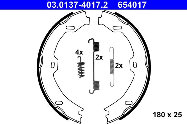 ATE 03.0137-4017.2 - Kit ganasce, Freno stazionamento autozon.pro