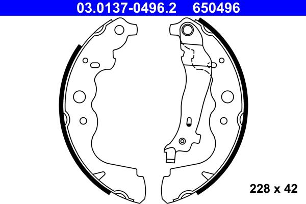 ATE 03.0137-0496.2 - Kit ganasce freno autozon.pro