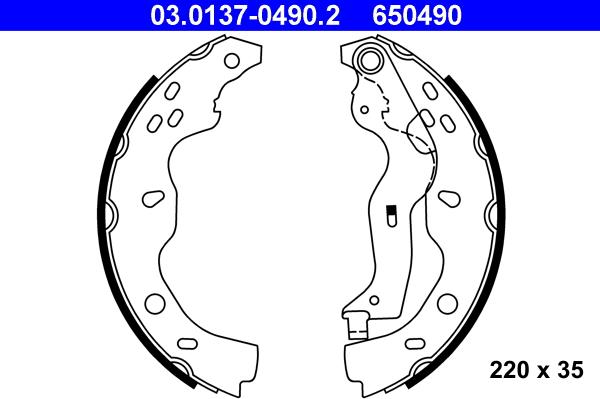 ATE 03.0137-0490.2 - Kit ganasce freno autozon.pro