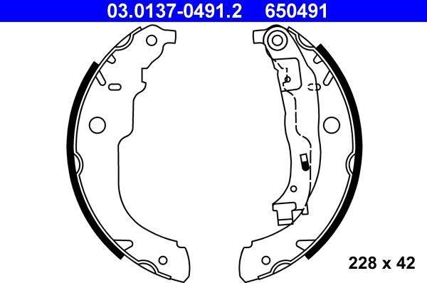 ATE 03.0137-0491.2 - Kit ganasce freno autozon.pro