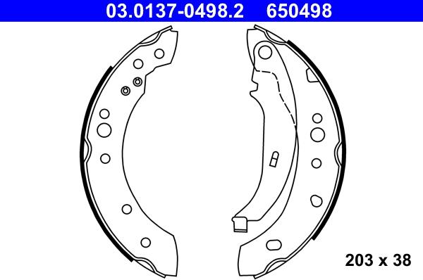 ATE 03.0137-0498.2 - Kit ganasce freno autozon.pro