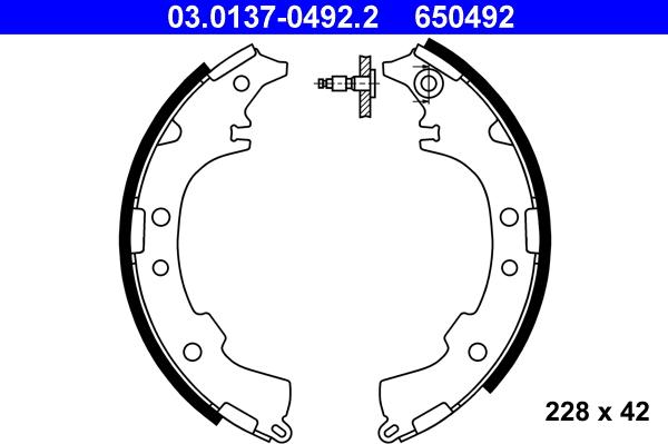 ATE 03.0137-0492.2 - Kit ganasce freno autozon.pro