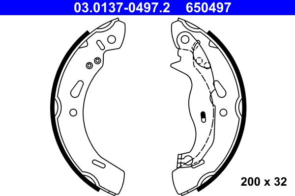 ATE 03.0137-0497.2 - Kit ganasce freno autozon.pro