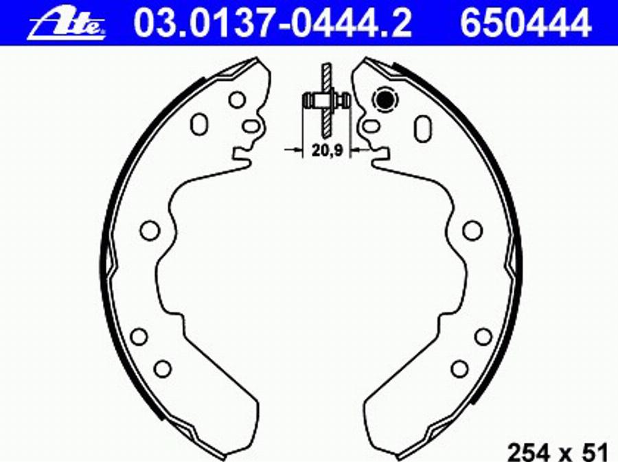 ATE 03 0137 0444 2 - Kit ganasce freno autozon.pro