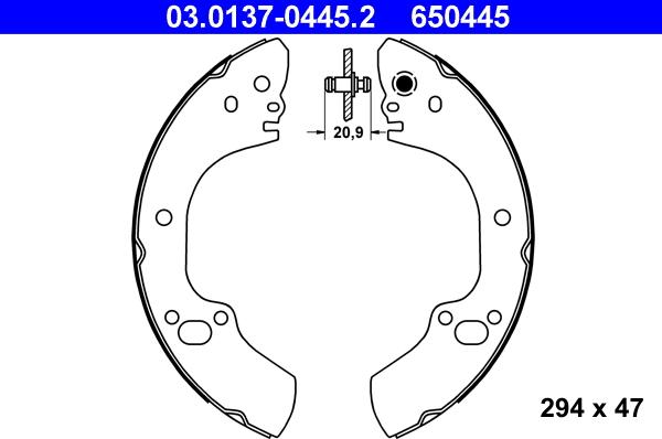 ATE 03.0137-0445.2 - Kit ganasce freno autozon.pro