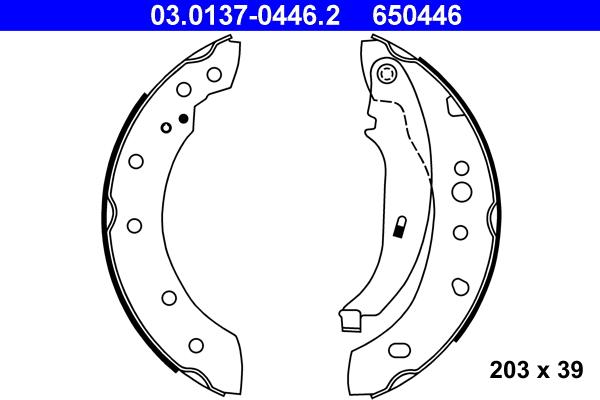 ATE 03.0137-0446.2 - Kit ganasce freno autozon.pro