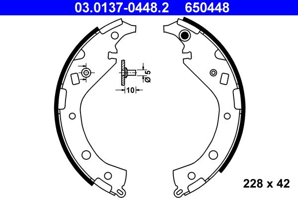 ATE 03.0137-0448.2 - Kit ganasce freno autozon.pro