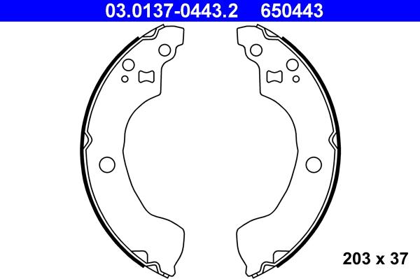 ATE 03.0137-0443.2 - Kit ganasce freno autozon.pro