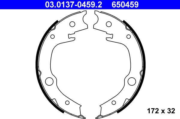 ATE 03.0137-0459.2 - Kit ganasce, Freno stazionamento autozon.pro