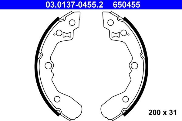 ATE 03.0137-0455.2 - Kit ganasce freno autozon.pro