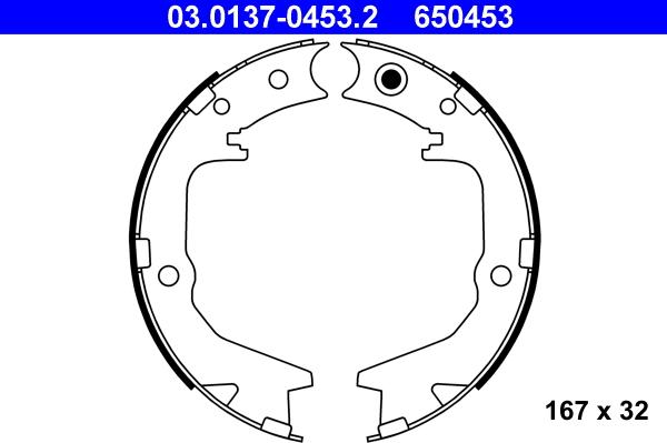 ATE 03.0137-0453.2 - Kit ganasce, Freno stazionamento autozon.pro