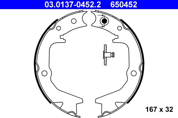 ATE 03.0137-0452.2 - Kit ganasce, Freno stazionamento autozon.pro