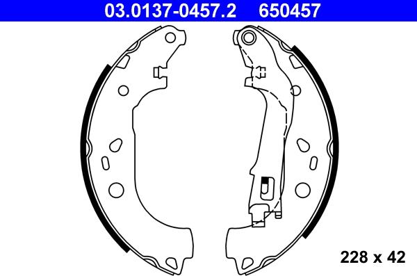 ATE 03.0137-0457.2 - Kit ganasce freno autozon.pro