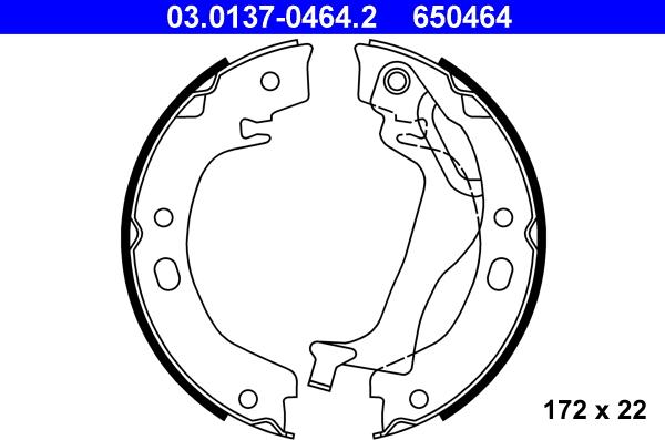 ATE 03.0137-0464.2 - Kit ganasce, Freno stazionamento autozon.pro