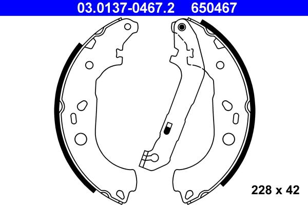 ATE 03.0137-0467.2 - Kit ganasce freno autozon.pro