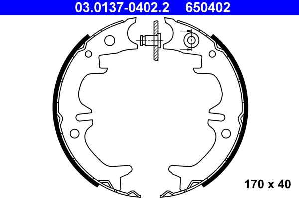 ATE 03.0137-0402.2 - Kit ganasce, Freno stazionamento autozon.pro