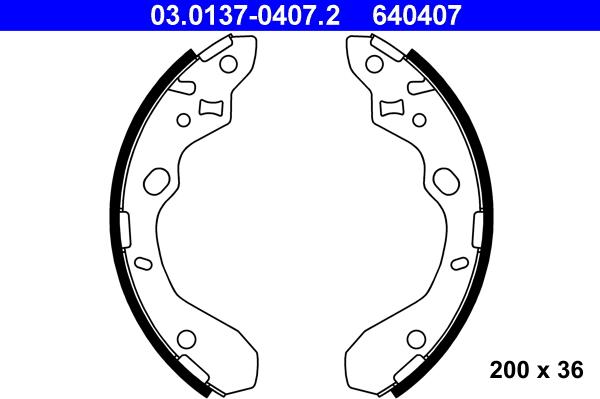 ATE 03.0137-0407.2 - Kit ganasce freno autozon.pro