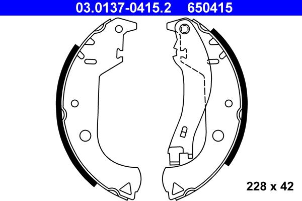 ATE 03.0137-0415.2 - Kit ganasce freno autozon.pro