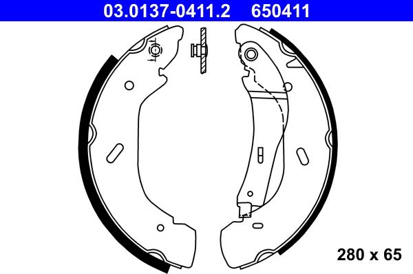 ATE 03.0137-0411.2 - Kit ganasce freno autozon.pro