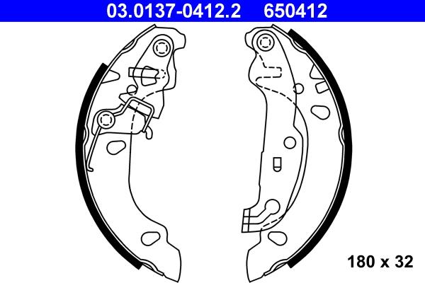 ATE 03.0137-0412.2 - Kit ganasce freno autozon.pro