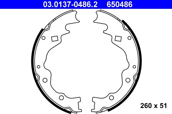 ATE 03.0137-0486.2 - Kit ganasce freno autozon.pro