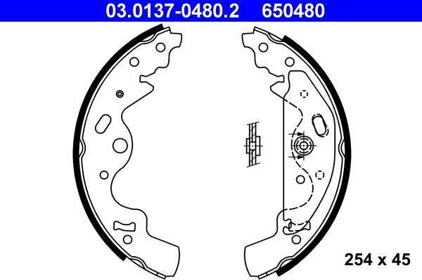 ATE 03.0137-0480.2 - Kit ganasce freno autozon.pro