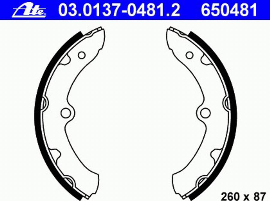 ATE 03.0137-0481.2 - Kit ganasce freno autozon.pro