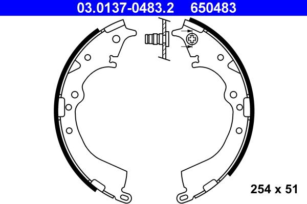 ATE 03.0137-0483.2 - Kit ganasce freno autozon.pro