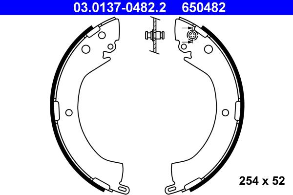 ATE 03.0137-0482.2 - Kit ganasce freno autozon.pro