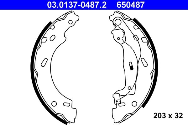 ATE 03.0137-0487.2 - Kit ganasce freno autozon.pro