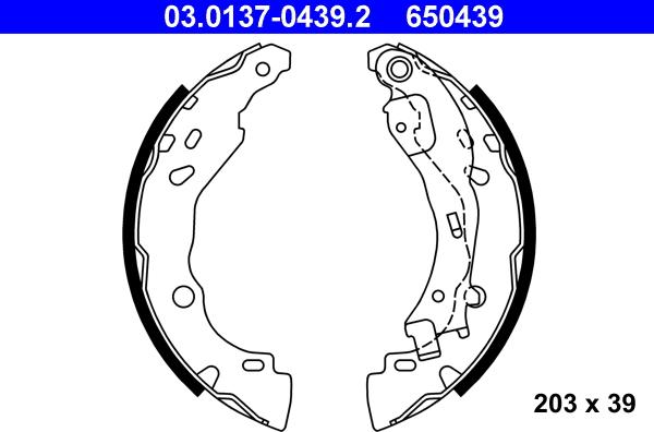 ATE 03.0137-0439.2 - Kit ganasce freno autozon.pro