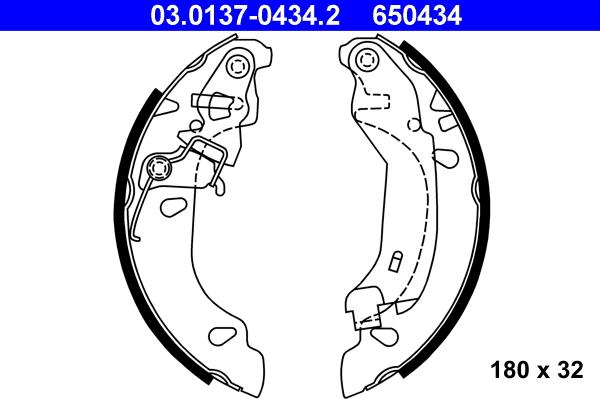 ATE 03.0137-0434.2 - Kit ganasce freno autozon.pro