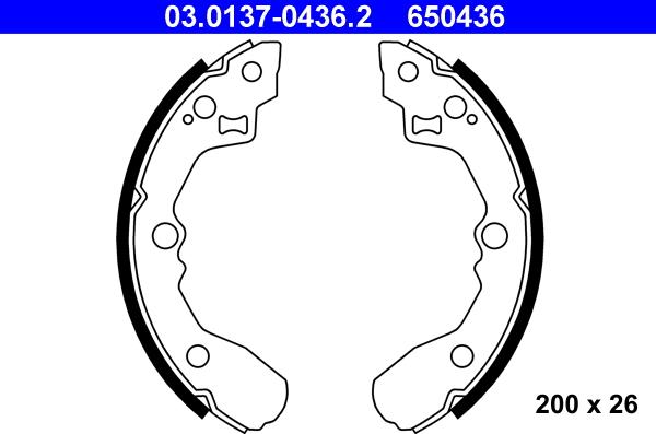 ATE 03.0137-0436.2 - Kit ganasce freno autozon.pro