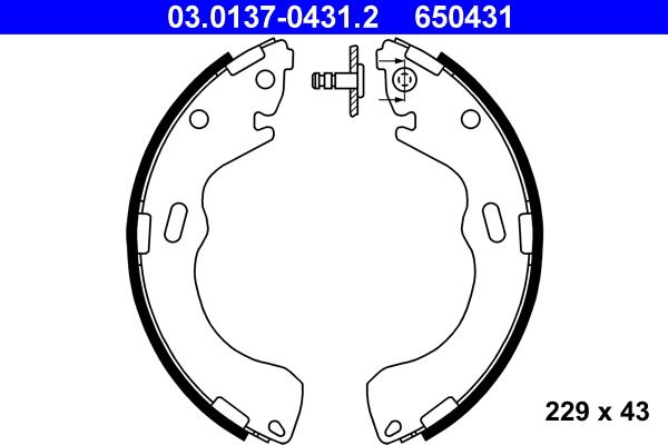 ATE 03.0137-0431.2 - Kit ganasce freno autozon.pro