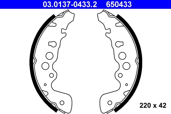 ATE 03.0137-0433.2 - Kit ganasce freno autozon.pro