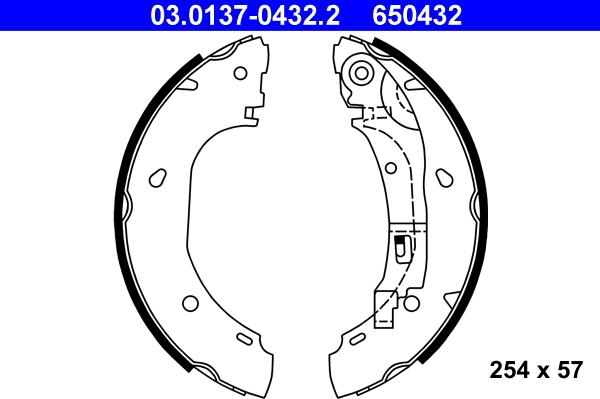 ATE 03.0137-0432.2 - Kit ganasce freno autozon.pro