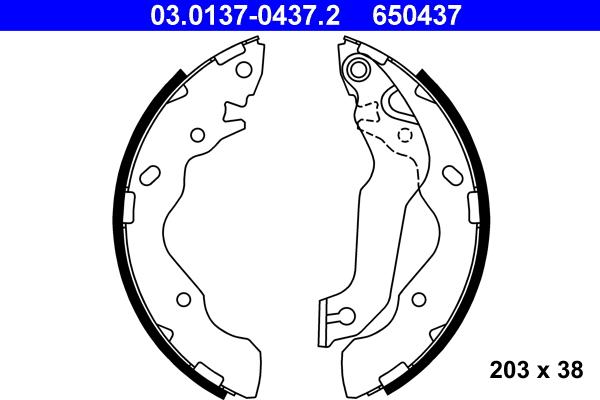 ATE 03.0137-0437.2 - Kit ganasce freno autozon.pro